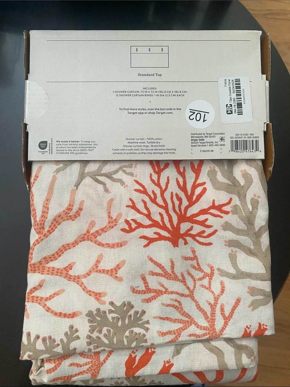NWT Threshold shower curtain 72x72